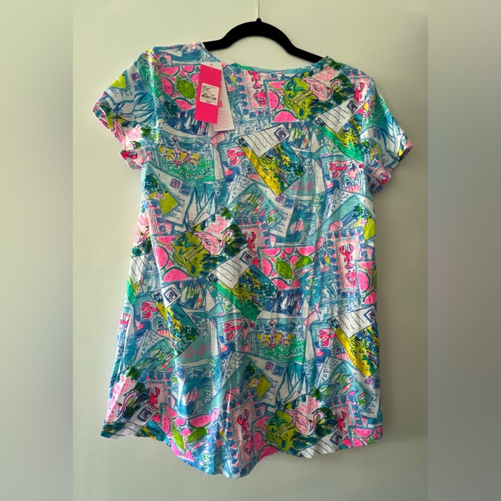 NWT Lilly Pulitzer Etta Top - Pop Up Wish You Were Here - Medium - Picture 3 of 3